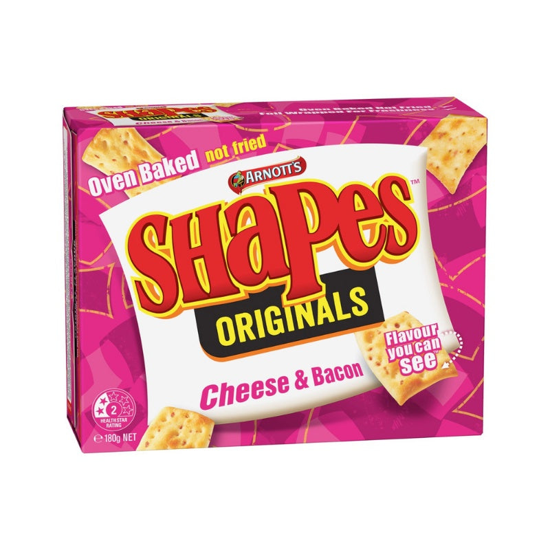 Arnotts Shapes Cheese and Bacon 180g