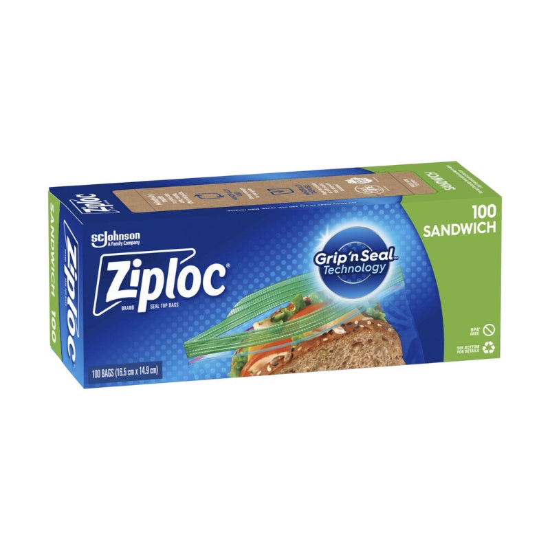 Ziploc Resealable Food Storage Sandwich Bags 100pk