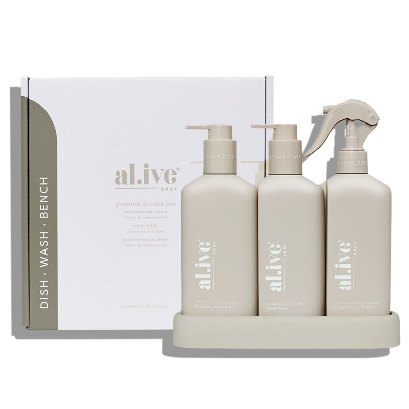 Al.ive Dishwashing Liquid, Bench Spray & Hand Wash Trio