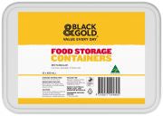 Black & Gold Rectangle Plastic Container 650ml 5pk