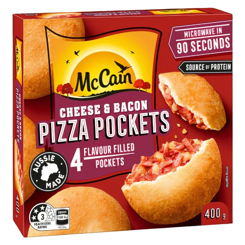 McCain Cheese & Bacon Pizza Pockets 400g