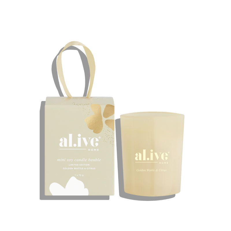 Al.ive Body Mini Soy Candle Golden Wattle & Citrus