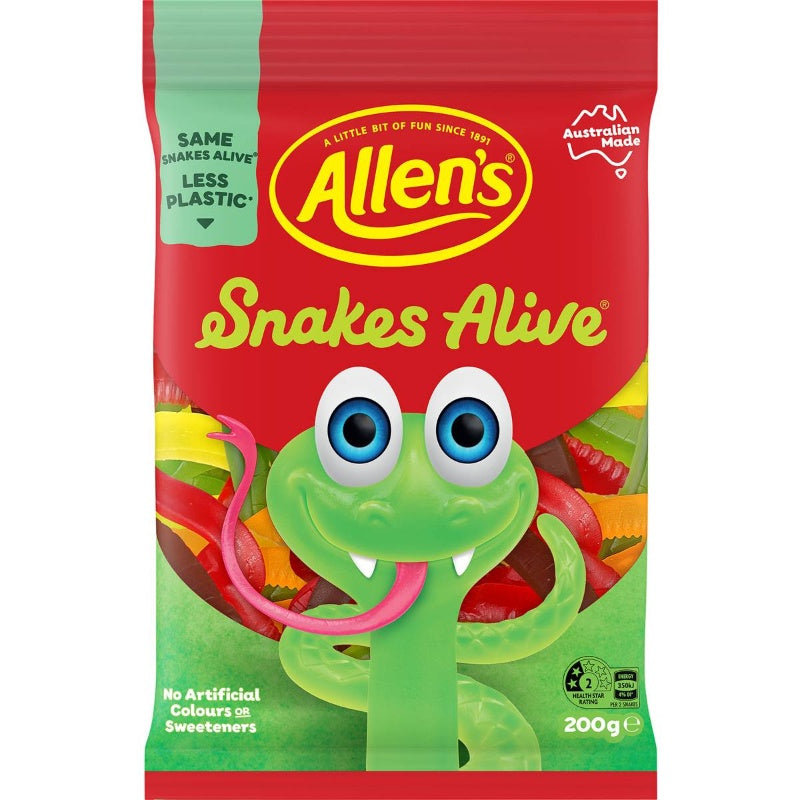 Allens Share Bag Snakes Alive 200g