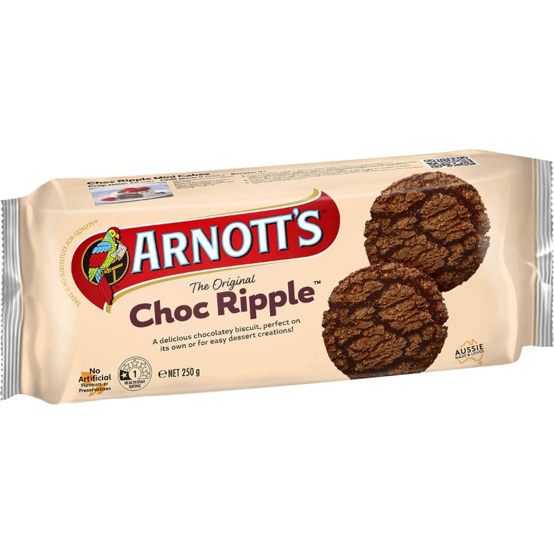 Arnotts Choc Ripple Plain Biscuits 250g