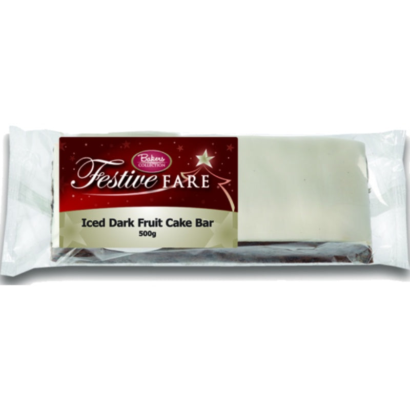 Bakers Collection Premium Iced Dark Fruit Cake Bar 500g