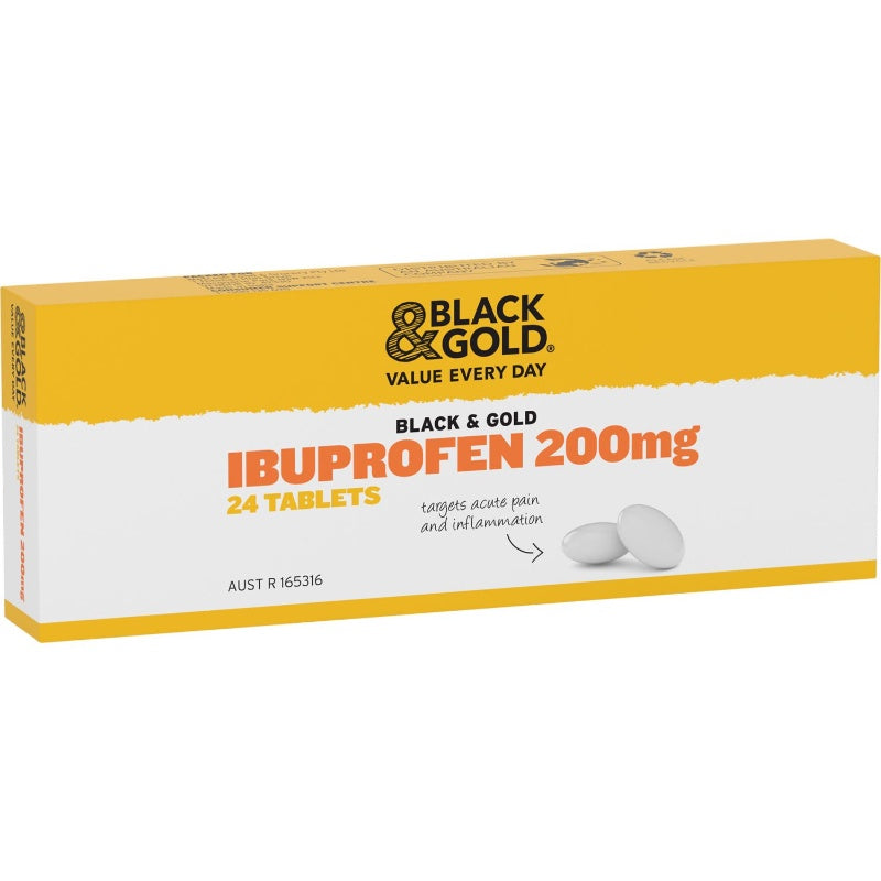 Black & Gold Ibuprofen Tablets 24pk