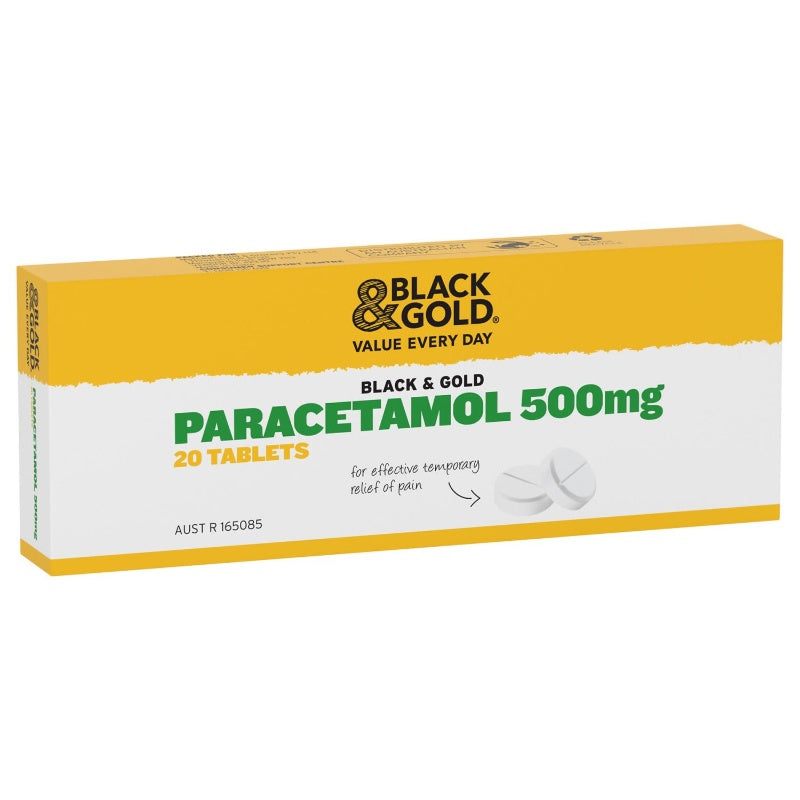 Black & Gold Paracetamol Tablets 20pk