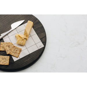 Black & White Check Linen Cheese Board Presentation Cards 14x14cm