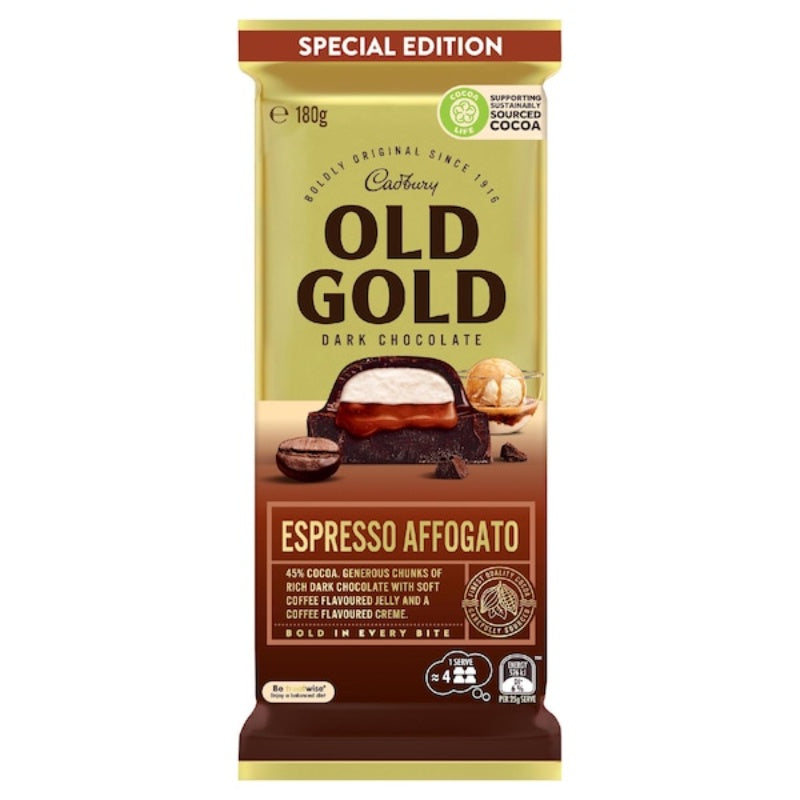 Cadbury Old Gold Affogato Dark Chocolate Block 180g