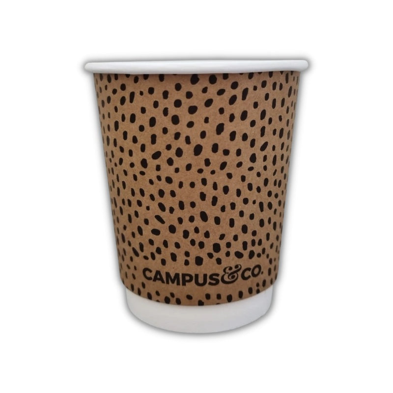 Campus&Co Coffee Cup Eco PLA Double Wall Abstract on Kraft 8oz 25/sleeve