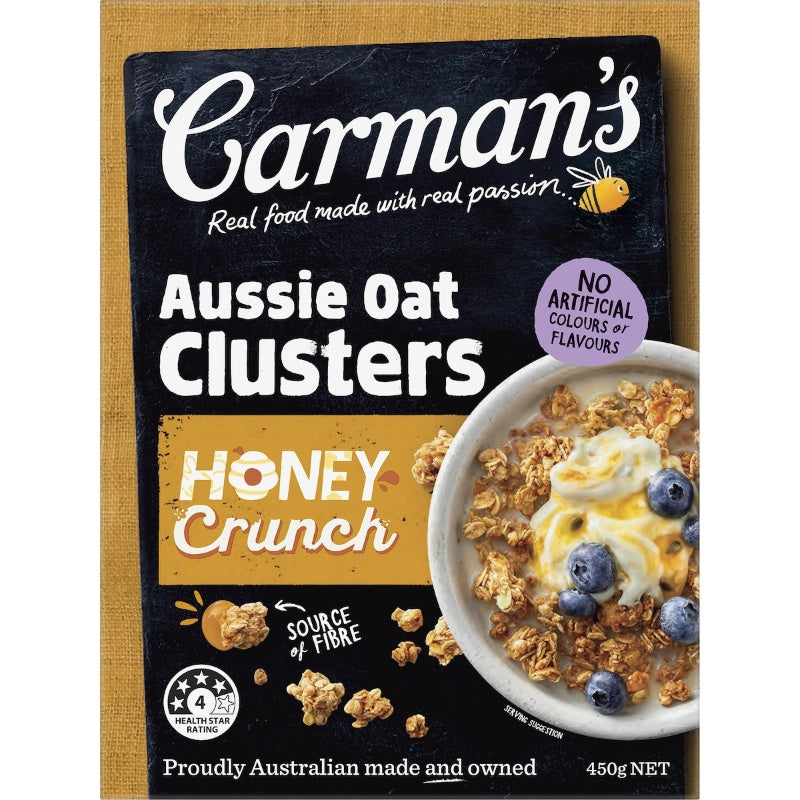 Carmans Clusters Aussie Oat Honey Crunch 450g