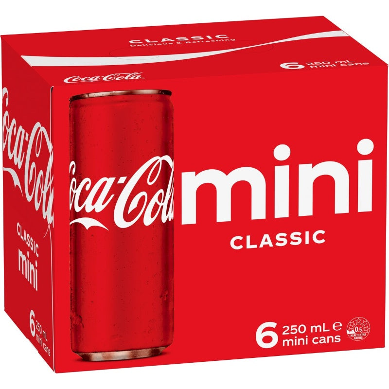 Coca Cola Coke Cans 250ml 6pk