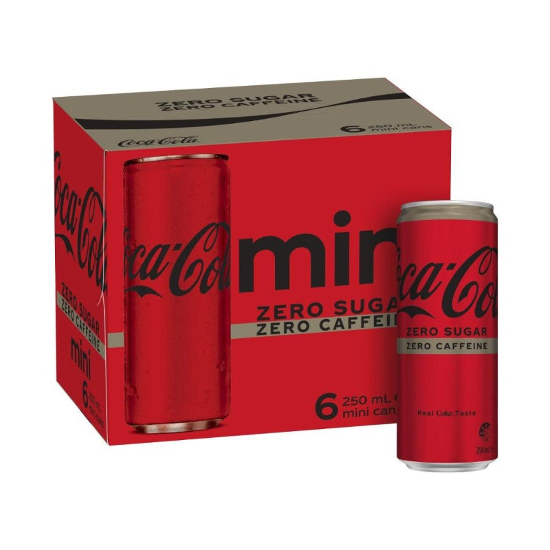 Coca-Cola Zero Caffeine Free Coke Soft Drink 6X250mL 6 pack