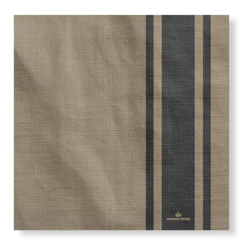 Coffee Stripe Linen Cheese Board Presentation Cards 14x14cm