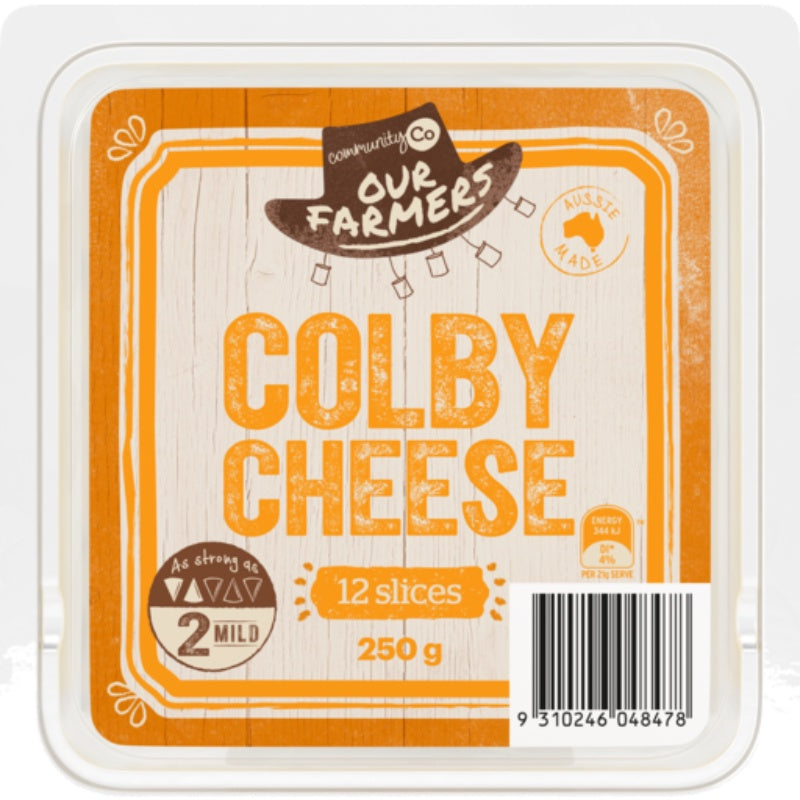 Community Co Colby Cheese Slices 12pk 250g