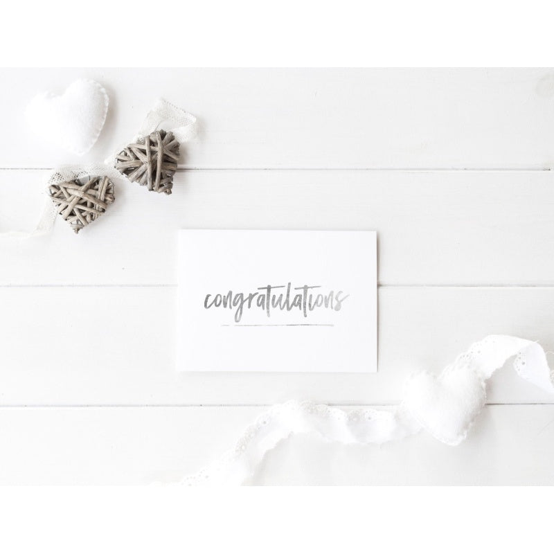 Congratulations Silver Foil Greeting Card