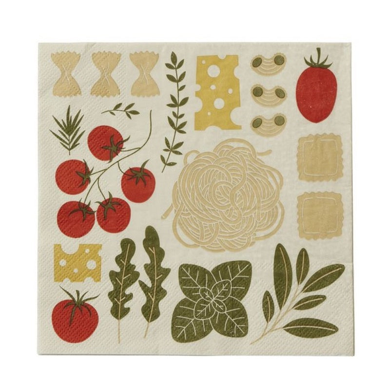 Deli 20pl 3ply Napkin Red/Olive