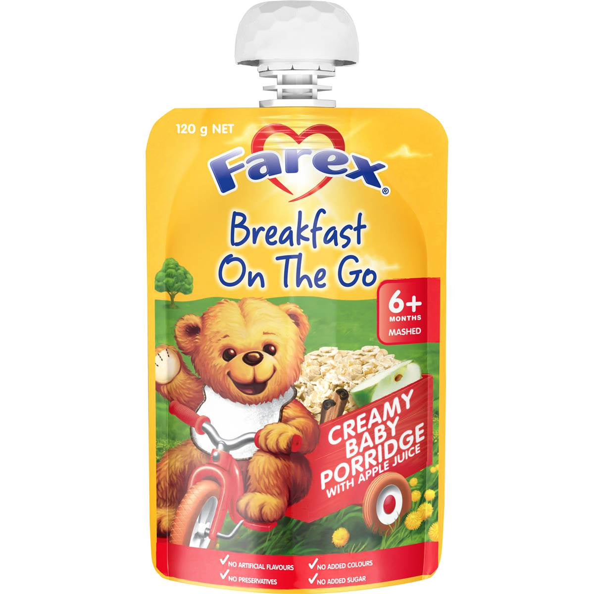 Farex Breakfast On The Go Oatmeal & Apple Baby Food Cereal 120g