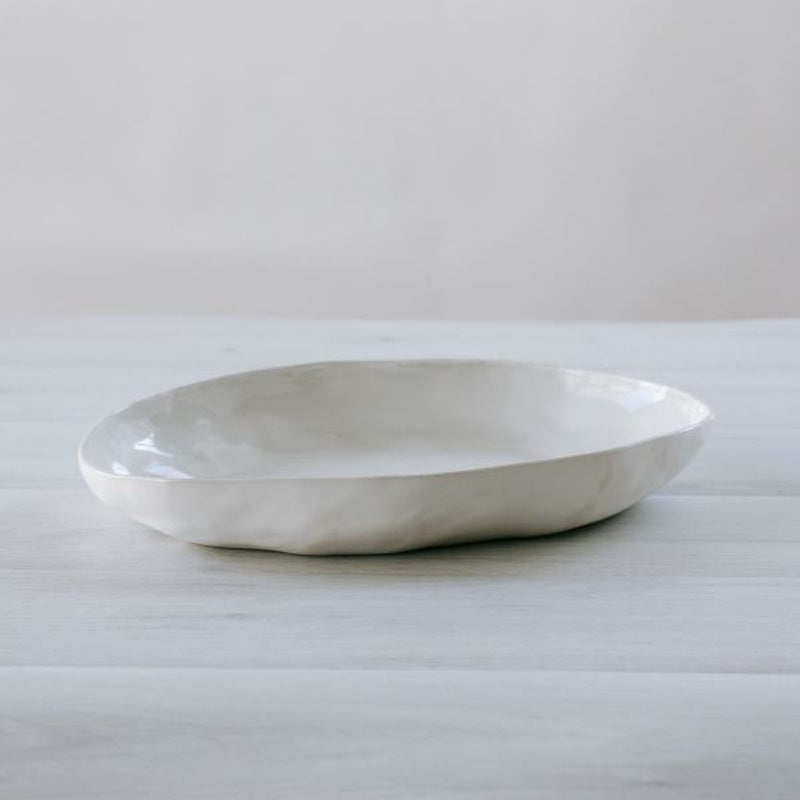 Flax Platter 38x28cm - White