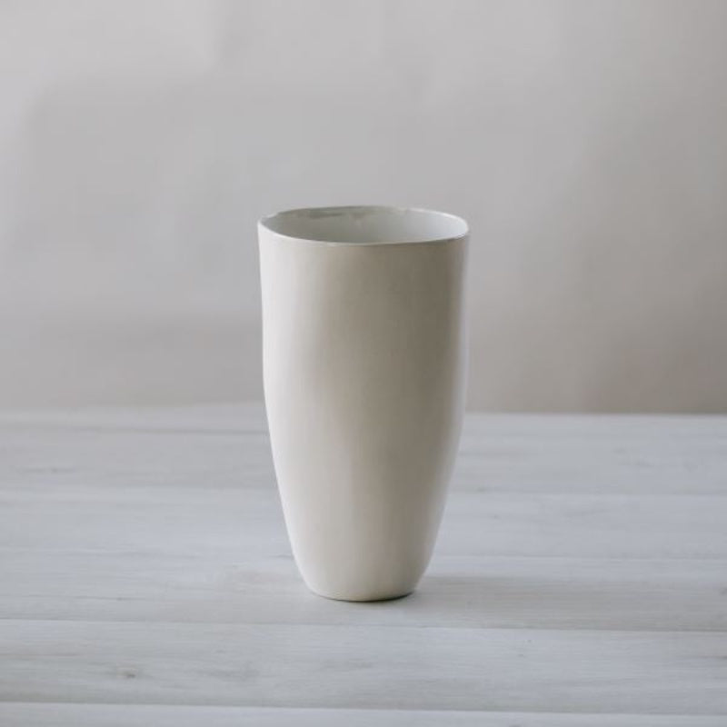 Flax Tall Vase 27cm - White