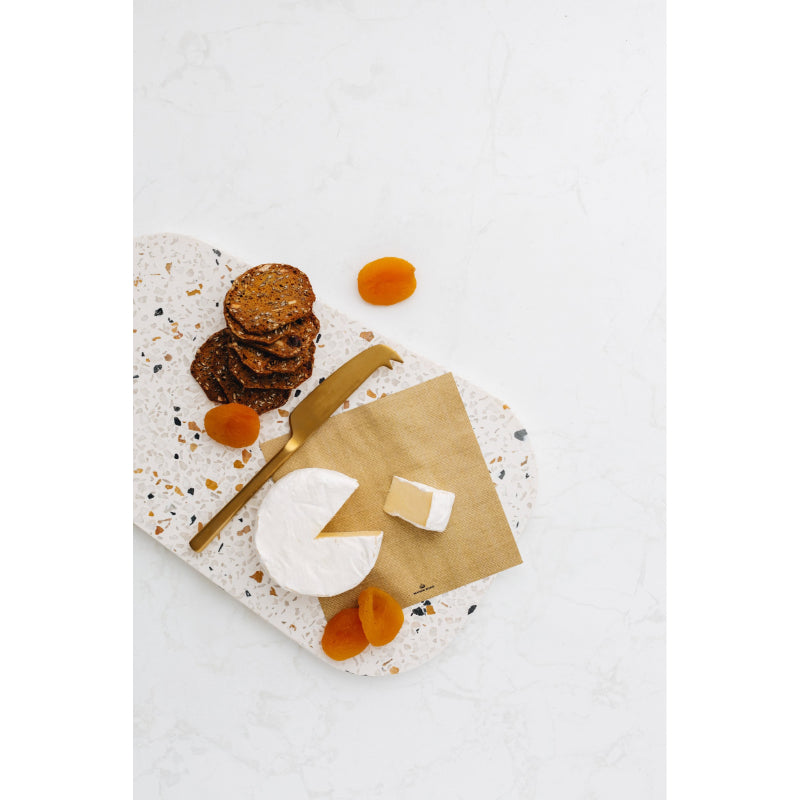 Gold Linen Cheese Board Presentation Cards 14x14cm