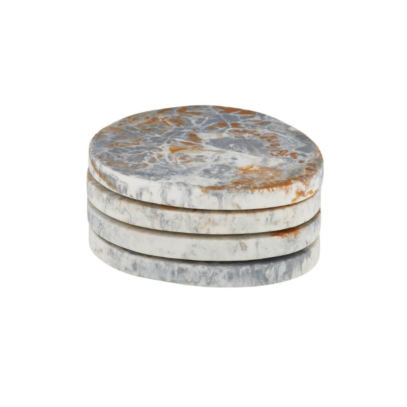 Hadley Resin Coasters S/4 Steel 10cm