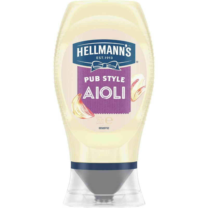 Hellmann's Garlic Aioli Squeeze Mayo 252g