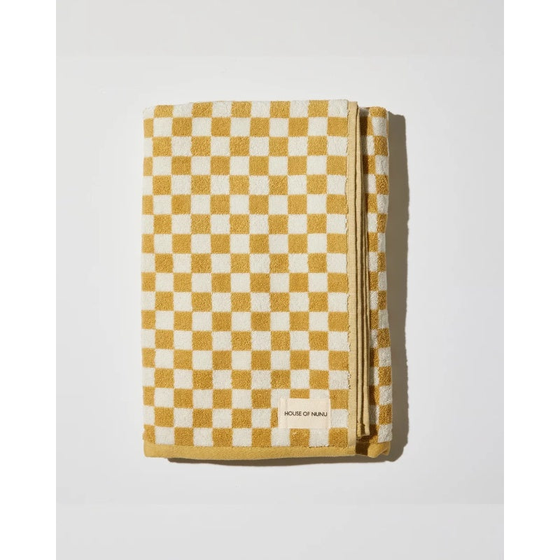 House of Nunu Bath Towel - Yellow Check