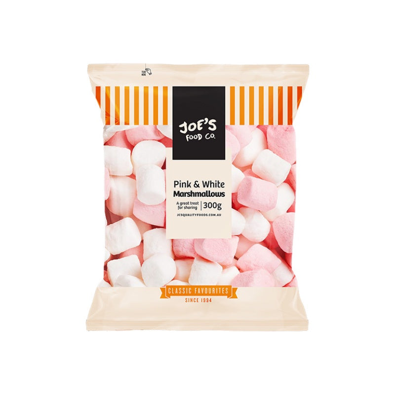 Joes Food Co Pink White Marshmallow 300g