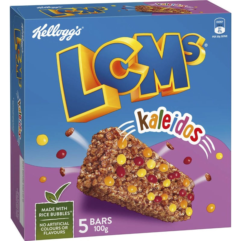 Kellogg's Lcms Kaleidos Rice Bubbles Snack Bars 5 Pack