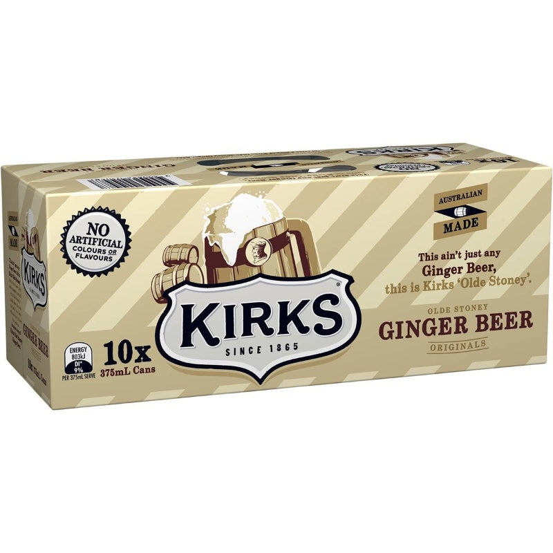 Kirks Ginger Beer Cans 375ml 10pk