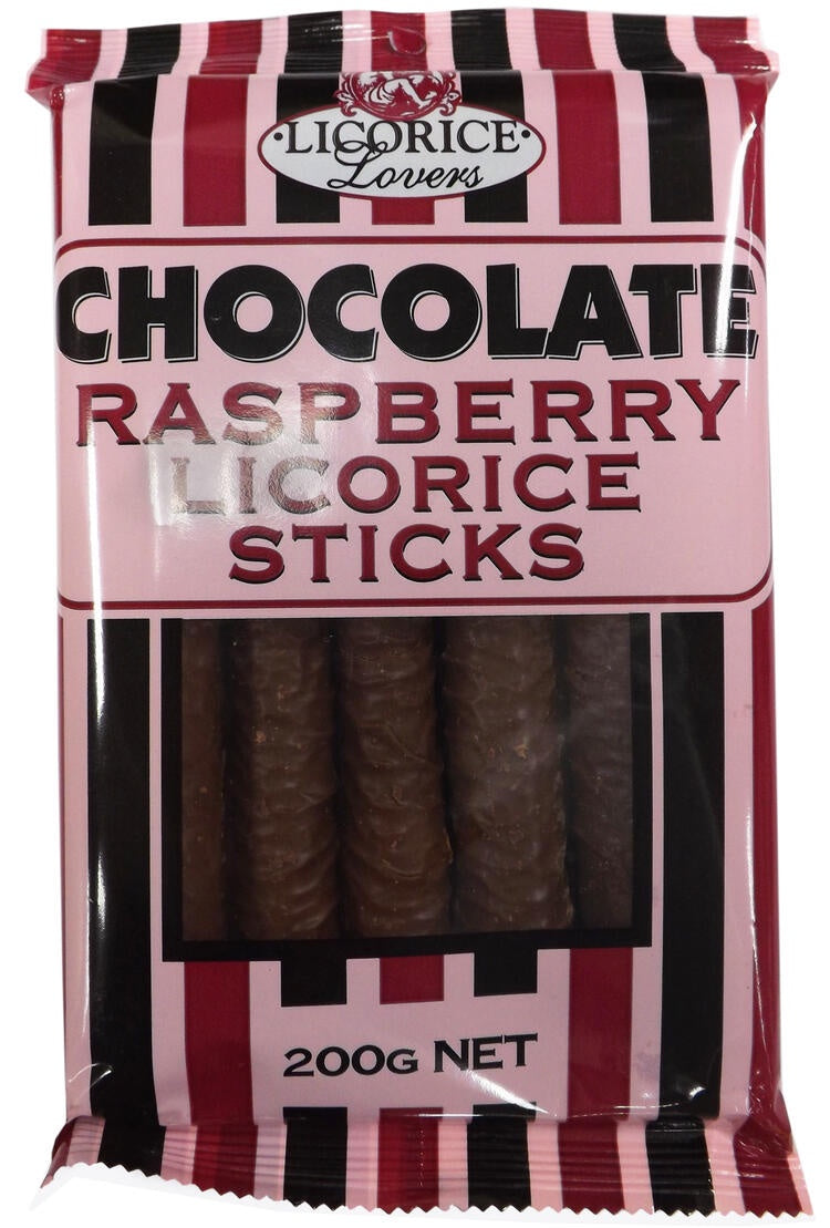 Licorice Lovers Choc Coated Raspberry Licorice 200g