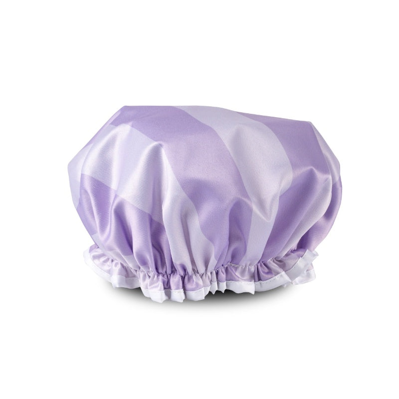 Manor Road Shower Cap - Lilac Stripe