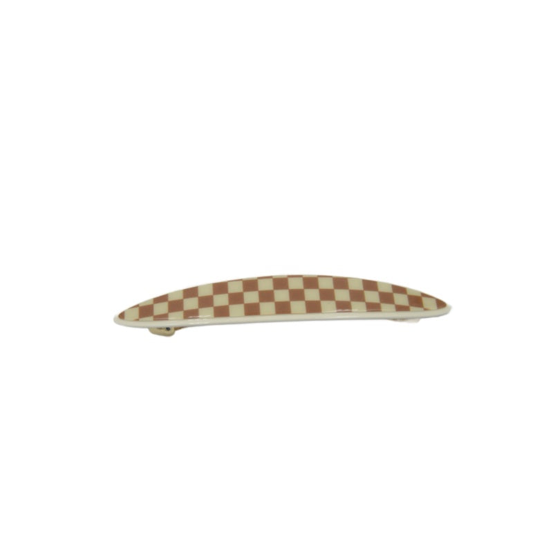 PS Claw Clip Lilac and Beige Checker