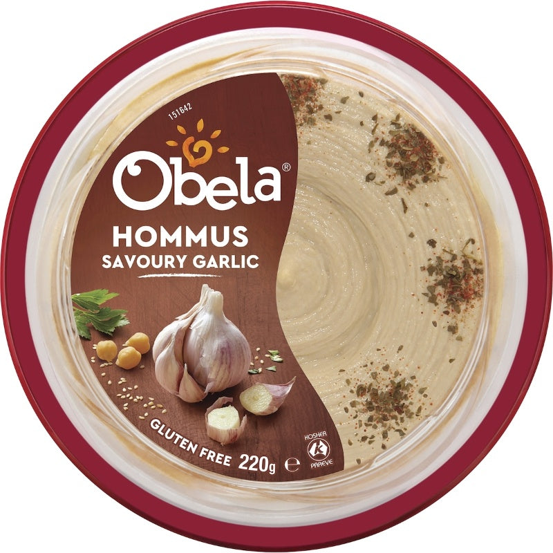 Obela Hommus Savoury Garlic 220g