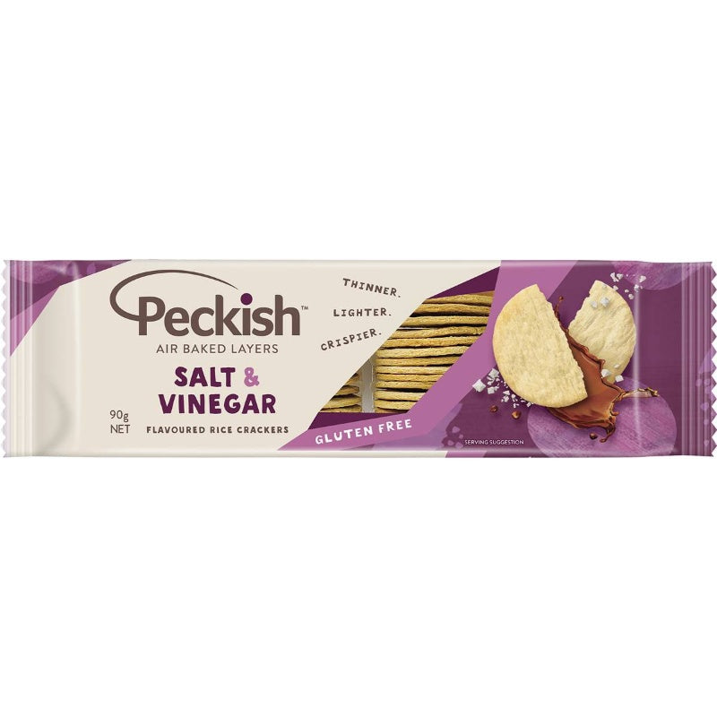 Peckish Rice Crackers Salt Vinegar 90g