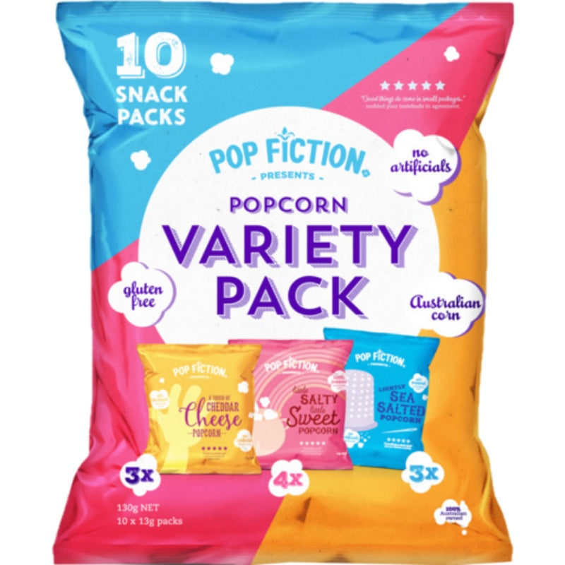 Pop Fiction Popcorn Sweet N Salty Multipack 10pk 130g