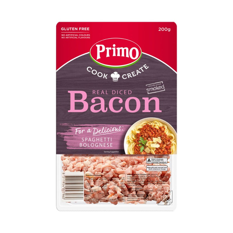 Primo Gluten Free Real Diced Bacon 200g