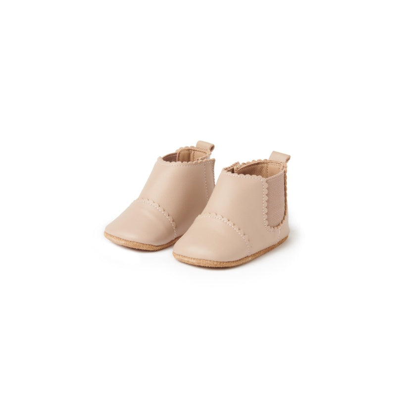 Pure Baby Blush Leather Scallop Bootie M