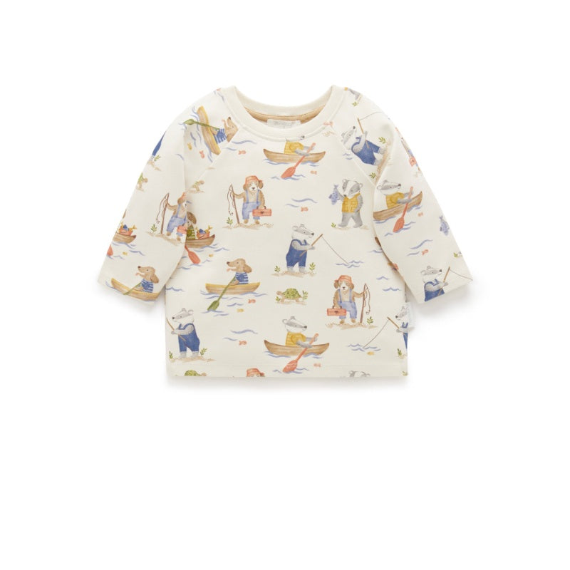 Pure Baby Fisherman Print Fishermans LS Tee  Sz 000