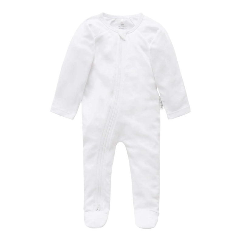 Purebaby Zip Growsuit White Sz 0000