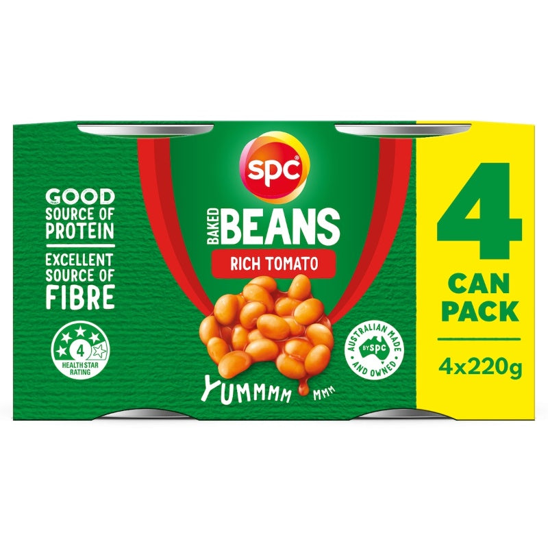 SPC Baked Beans Rich Tomato 220g x 4 Pack