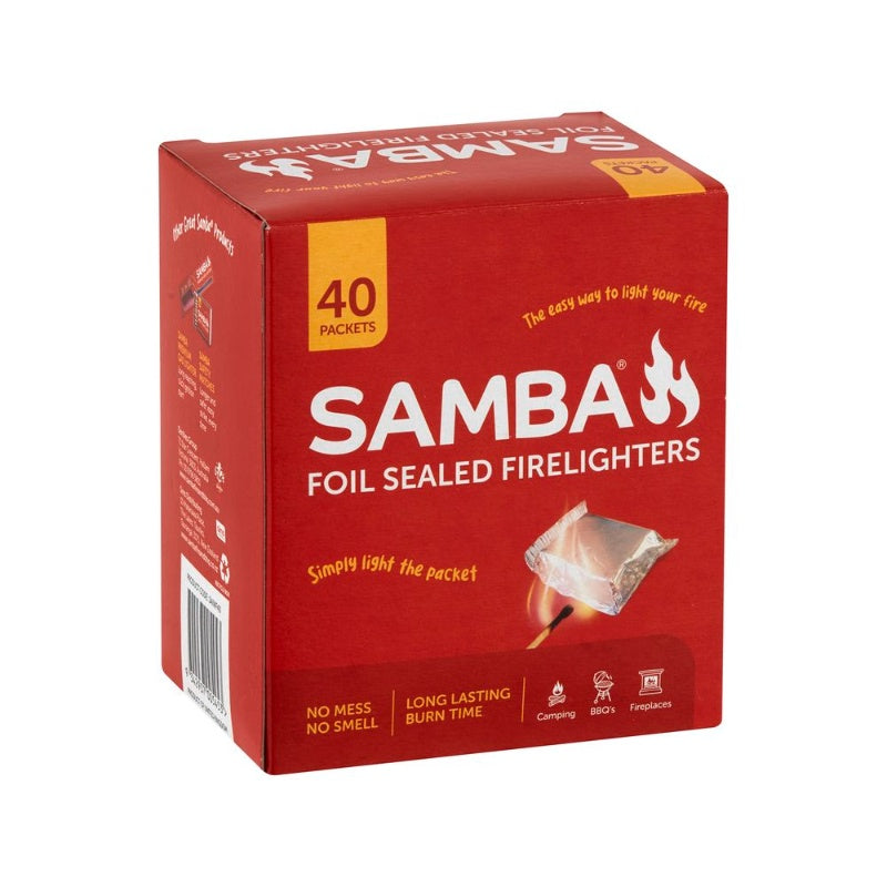 Samba Individually Wrapped Foil Sealed Firelighters 40 Pack