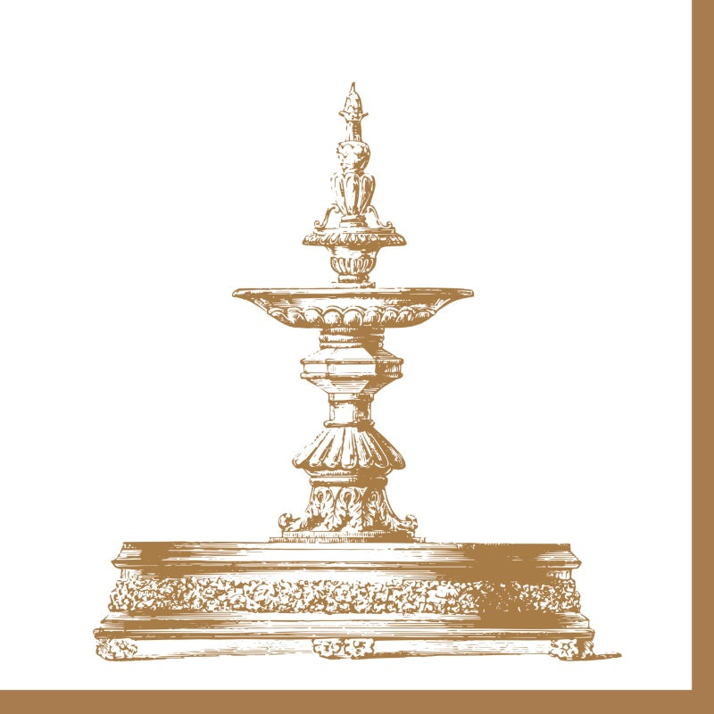 Sepia Fountain Dinner Napkin