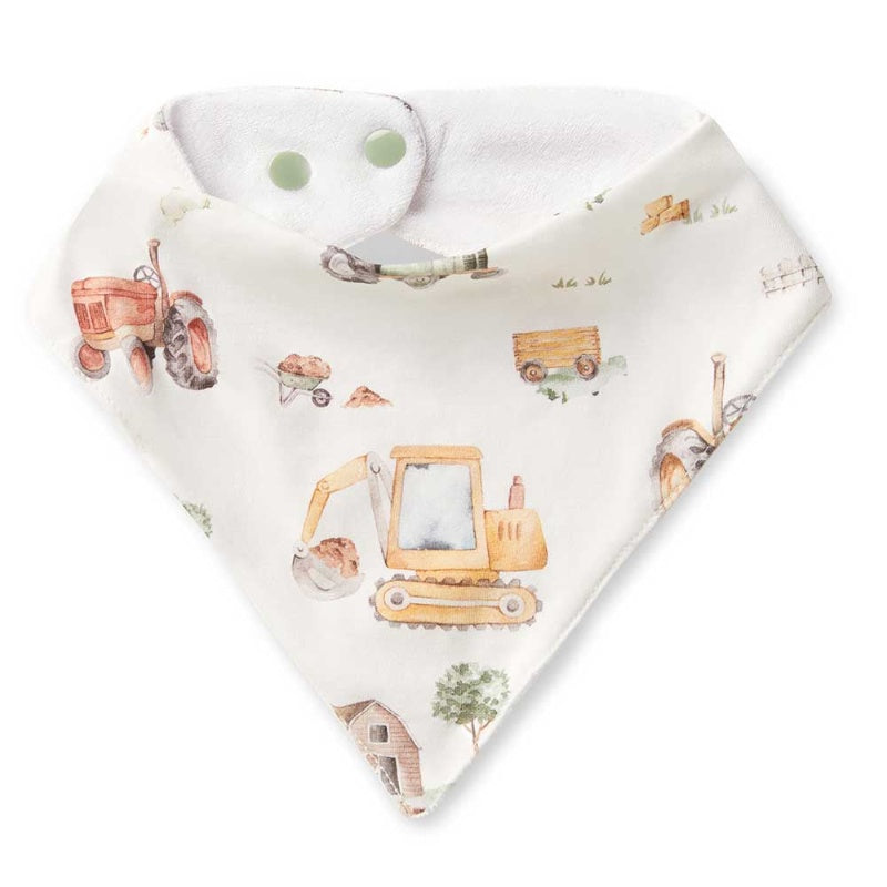 Snuggle Hunny Diggers & Tractors Organic Dribble Bib