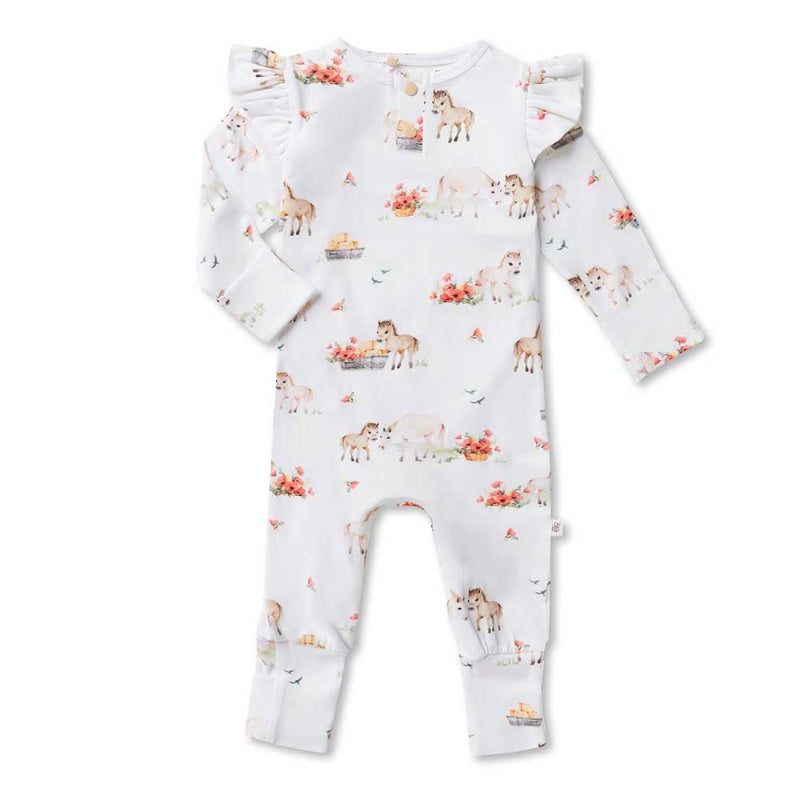 Snuggle Hunny Pony Pals Organic Growsuit 000