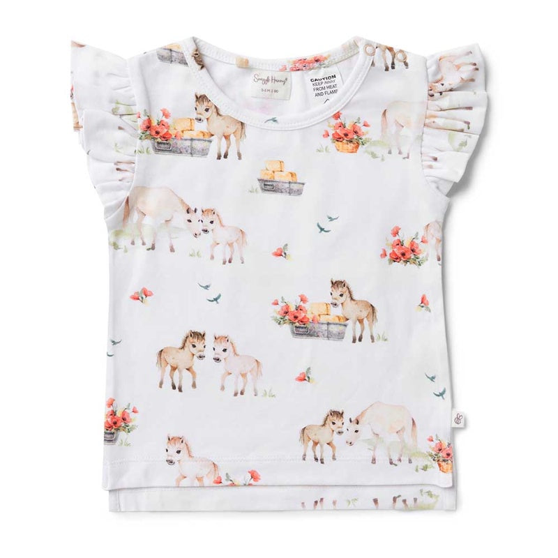 Snuggle Hunny Pony Pals Organic T-Shirt with Frill Sz 3