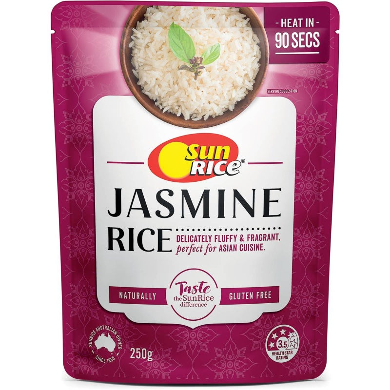 SunRice Jasmine Fragrant Rice 90 Sec 250g