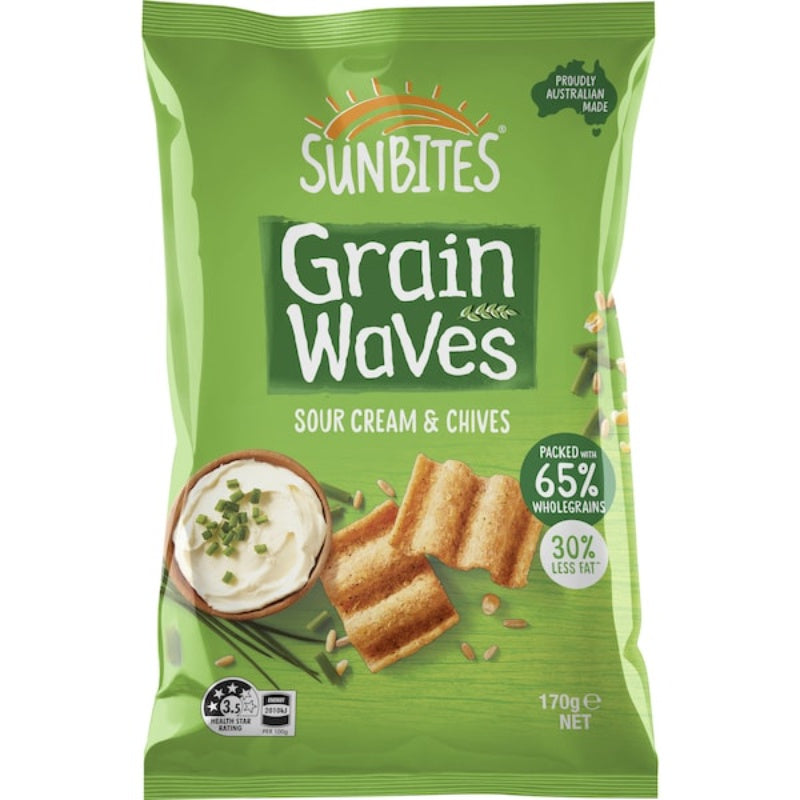 Sunbites Grain Waves Sour Cream and Chives 170g