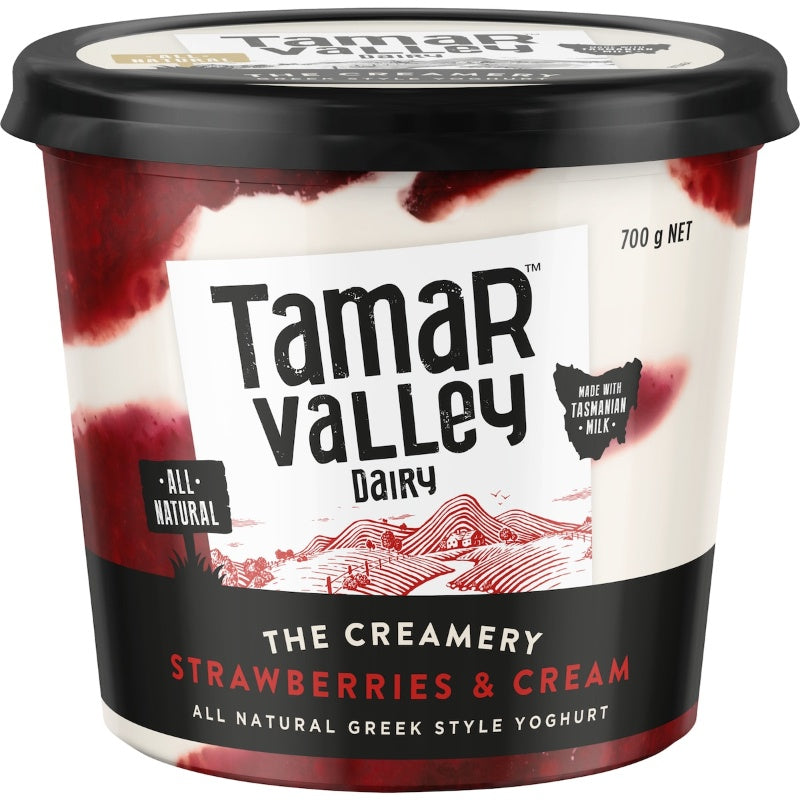 Tamar Valley The Creamery Yoghurt Strawberries & Cream 700g